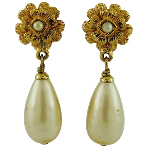 chanel camellia earrings|vintage chanel camellia pearl earring.